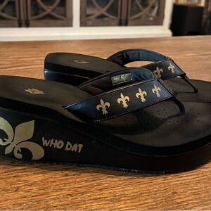 Volatile New Orleans Saints Wedge Flip Flops